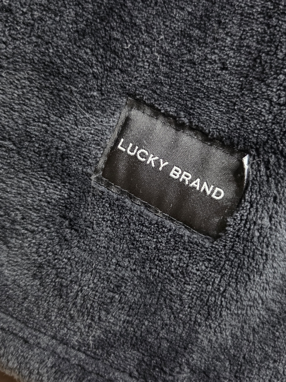 Lucky Brand Black Plush Throw Blanket